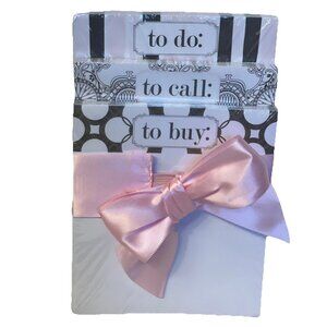 To Do To Call To Buy Stackable Notepads Pink Bow by Hom Organization 3 Blank Pad